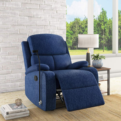 Nilkamal Matt 1 Seater Manual Recliner with Cup & Mobile Holder (Blue)