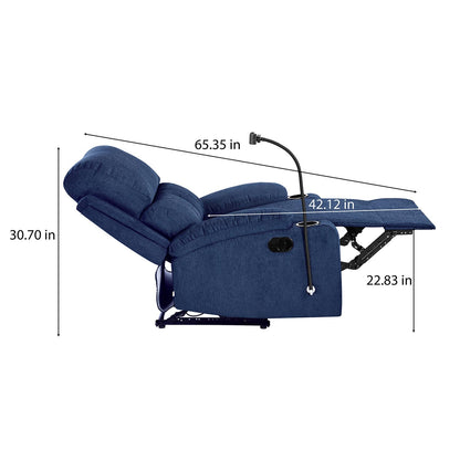 Nilkamal Matt 1 Seater Manual Recliner with Cup & Mobile Holder (Blue)