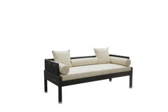 jimmy Outdoor Poolside Sunbed With Cushion Daybed (Black)
