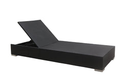Looks Outdoor Swimming Poolside Lounger With  1 Side Table (Black + Grey)