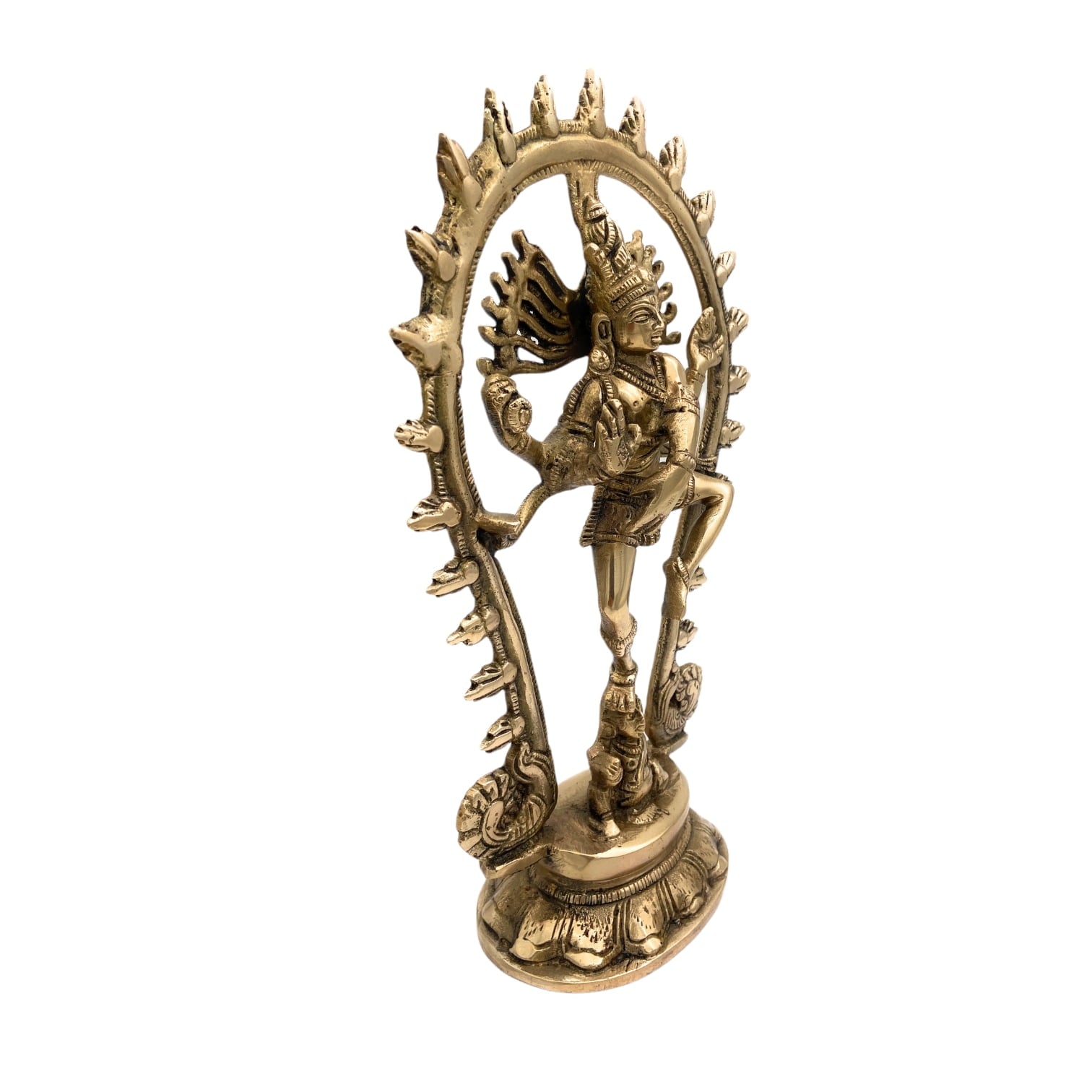 Handcrafted Brass Nataraja Idol – Lord Shiva Nataraj, Adalvallan, Tandav Murti, Chidambaram Natesa Statue for Home, Temple & Gift, Gold, 7.5 Inch, 1 Piece