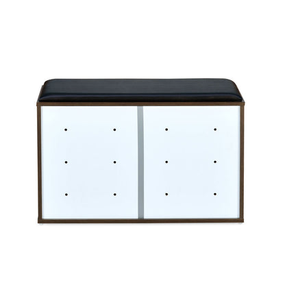 Nilkamal Metro 2 Door Engineered Wood Shoe Cabinet (Walnut)