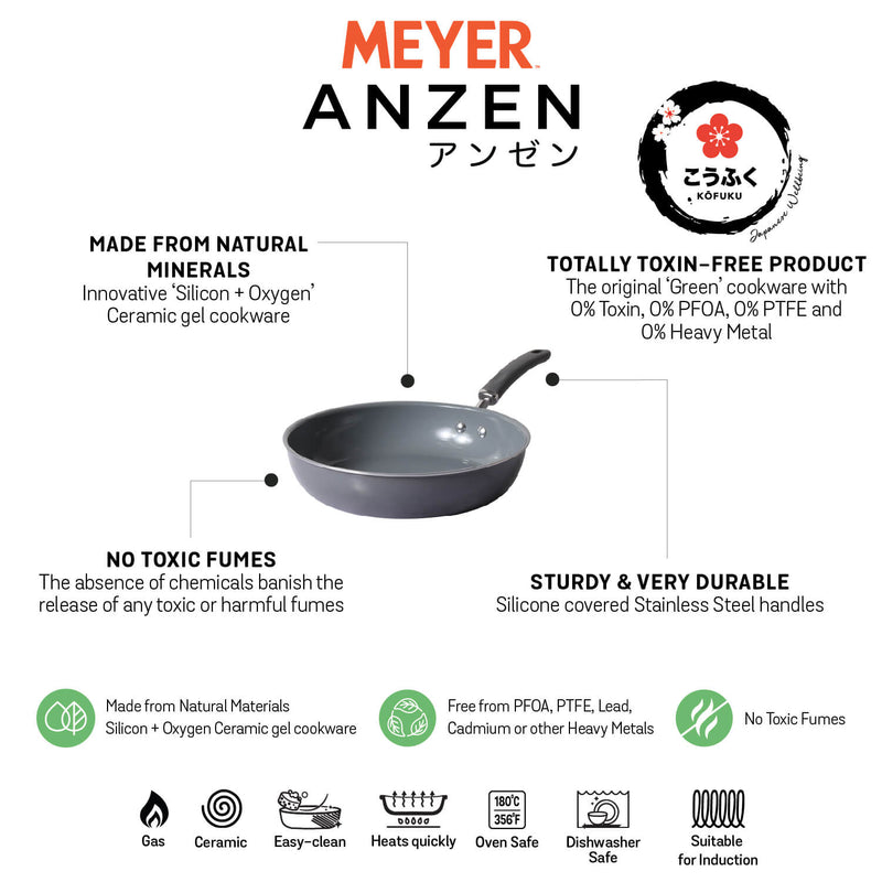 Meyer Anzen Ceramic Coated Cookware 2 piece Set -20cm frypan +24cm frypan