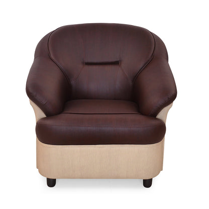 Nilkamal Mifa 1 Seater PVC Sofa (Maroon / Beige)