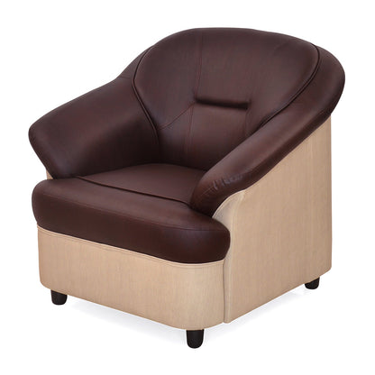 Nilkamal Mifa 1 Seater PVC Sofa (Maroon / Beige)