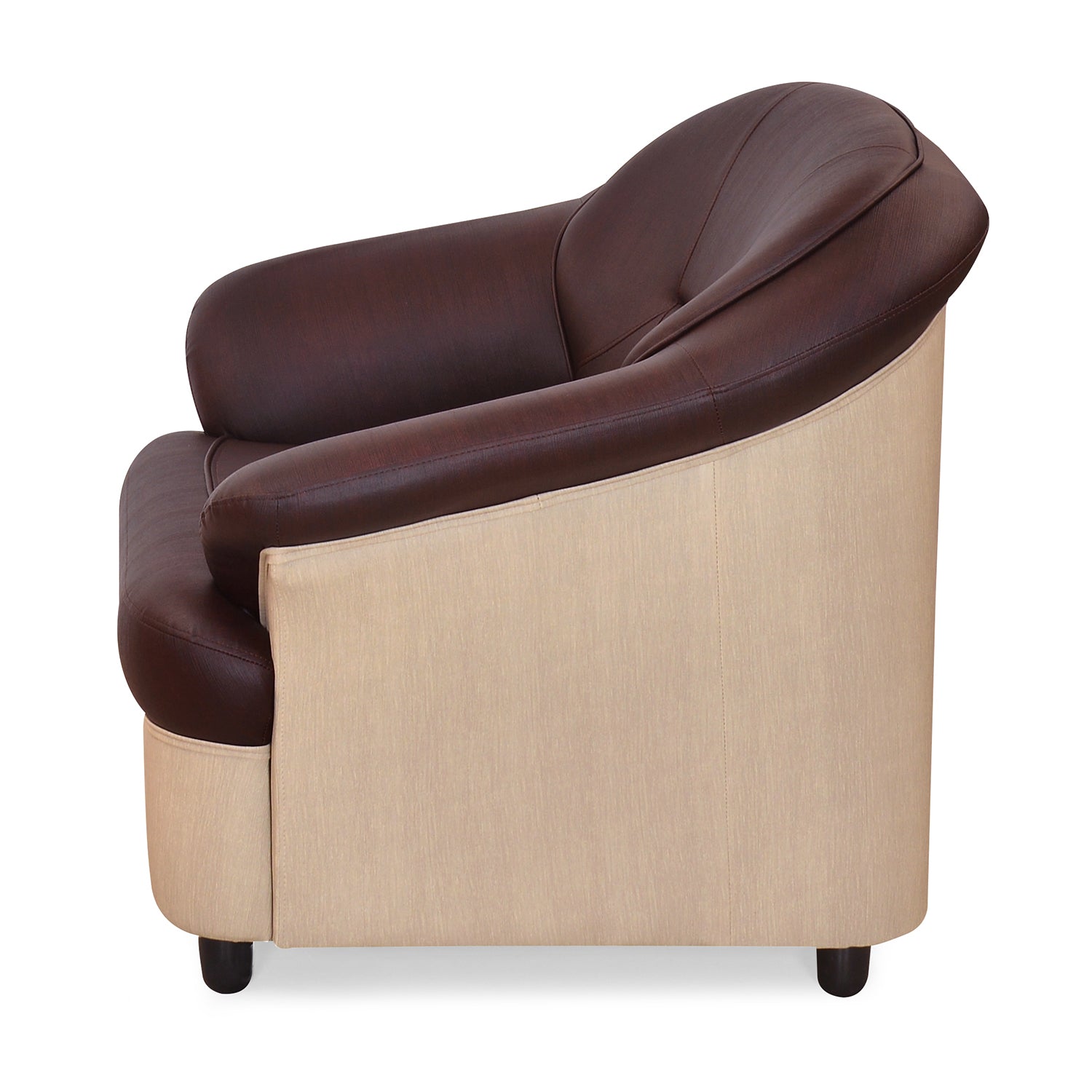 Nilkamal Mifa 1 Seater PVC Sofa (Maroon / Beige)