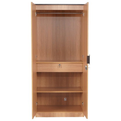 Nilkamal Milford 2 Door Wardrobe With Mirror (Urban Teak)