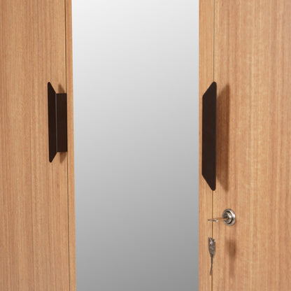 Nilkamal Milford 3 Door Wardrobe With Mirror (Urban Teak)