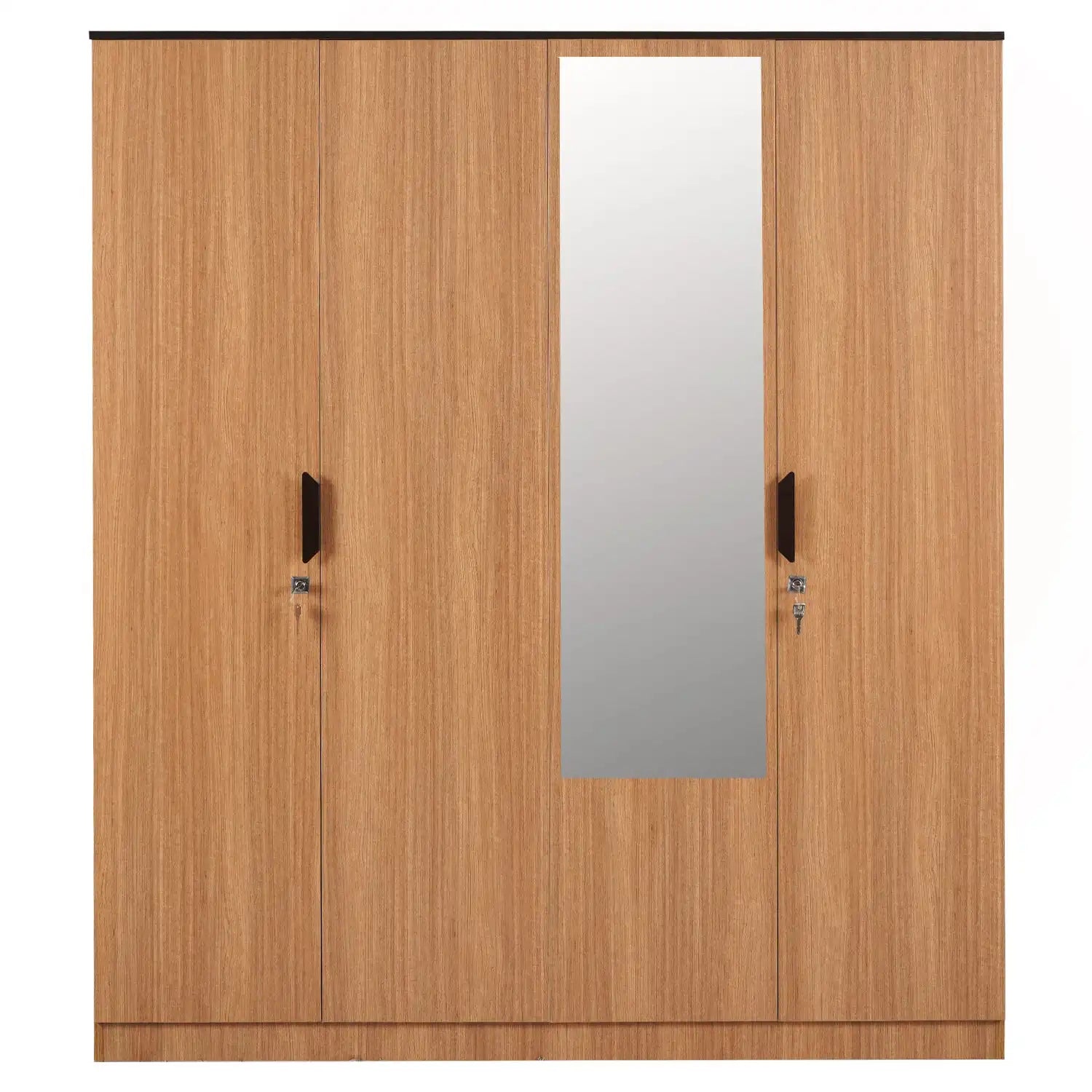 Nilkamal Milford 4 Door Wardrobe With Mirror (Urban Teak)