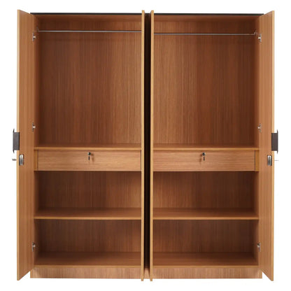 Nilkamal Milford 4 Door Wardrobe With Mirror (Urban Teak)