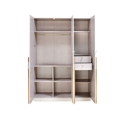 Nilkamal Mirage Engineered Wood 3 Door Wardrobe (Ivory)