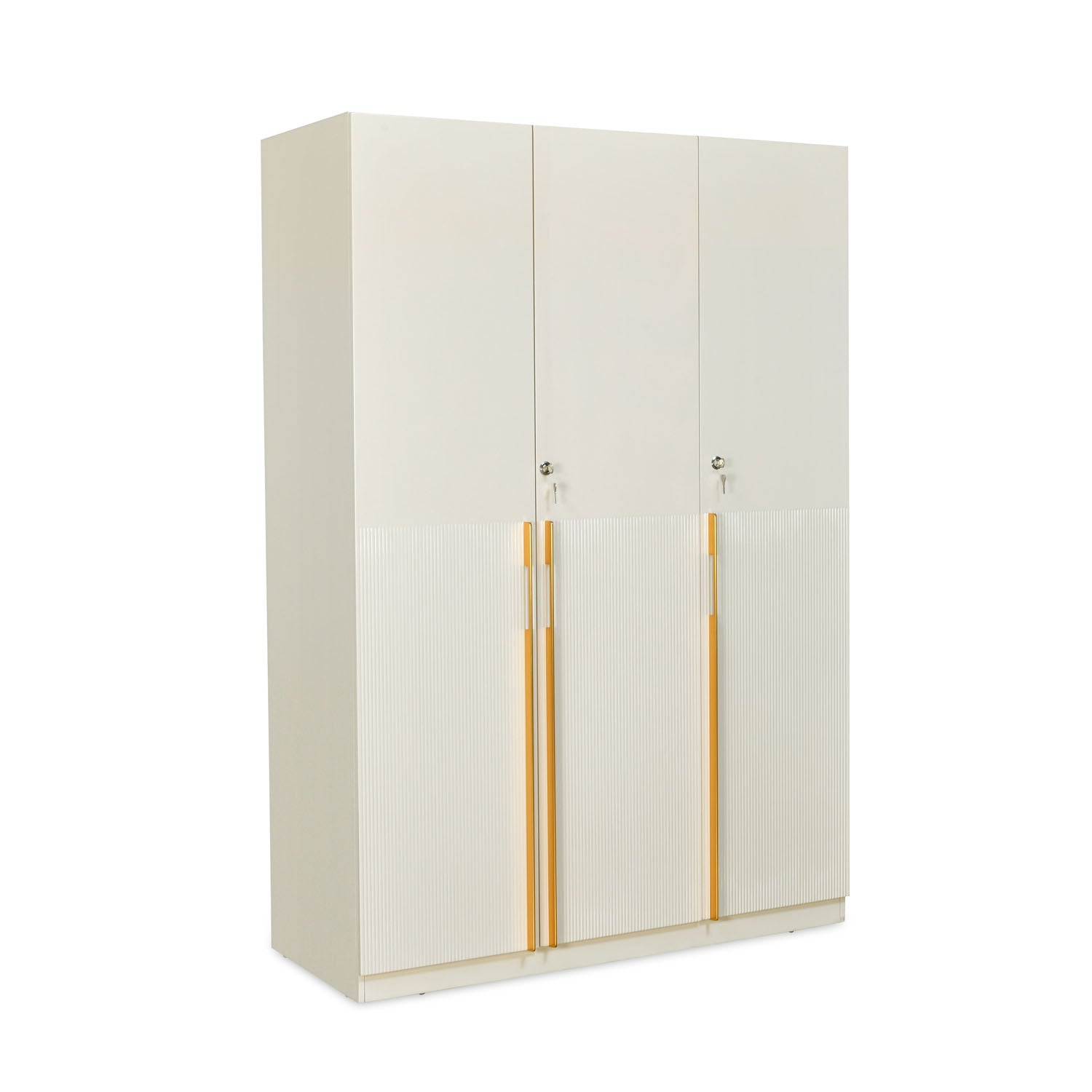 Nilkamal Mirage Engineered Wood 3 Door Wardrobe (Ivory)