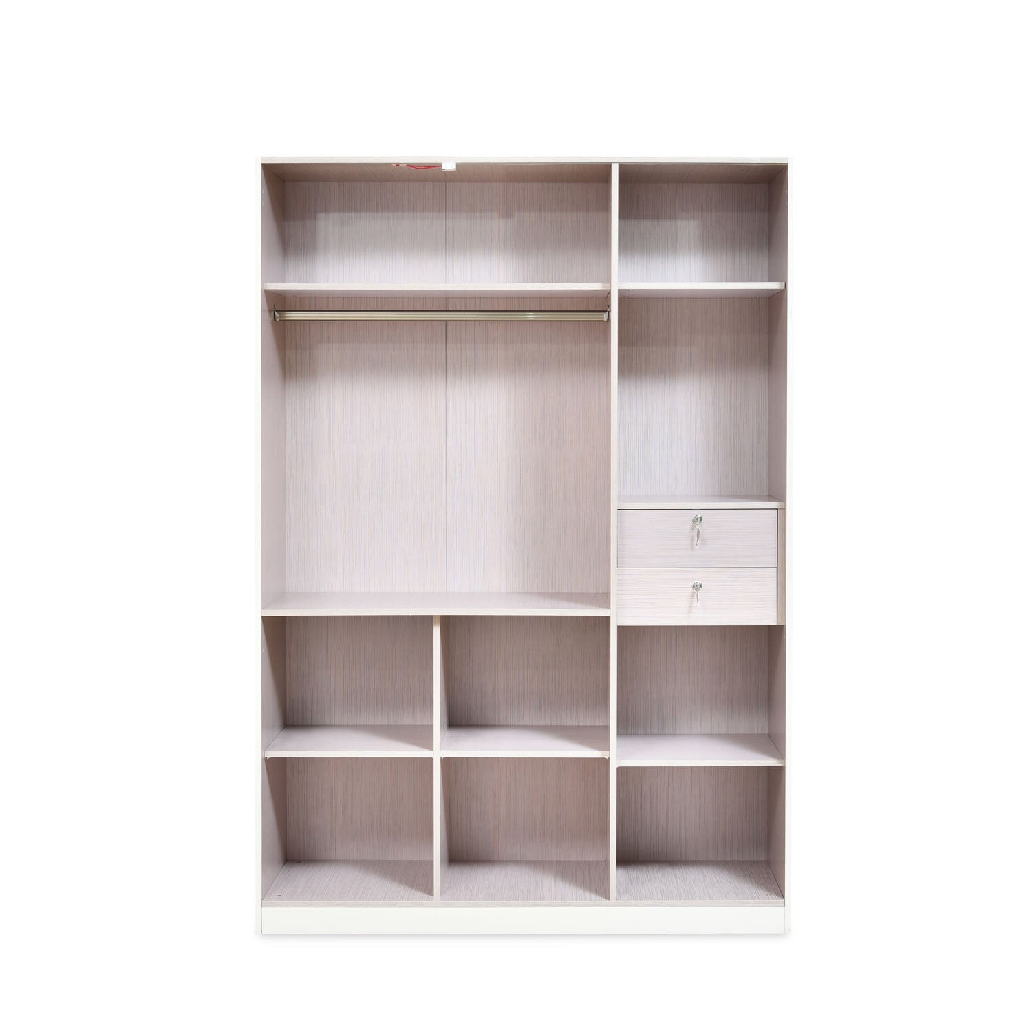 Nilkamal Mirage Engineered Wood 3 Door Wardrobe (Ivory)