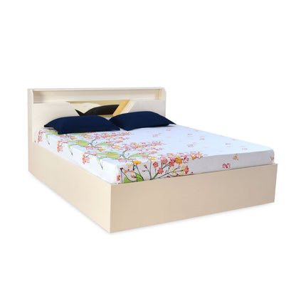 Nilkamal Mirage King Bed with Hydraulic Storage (Ivory)