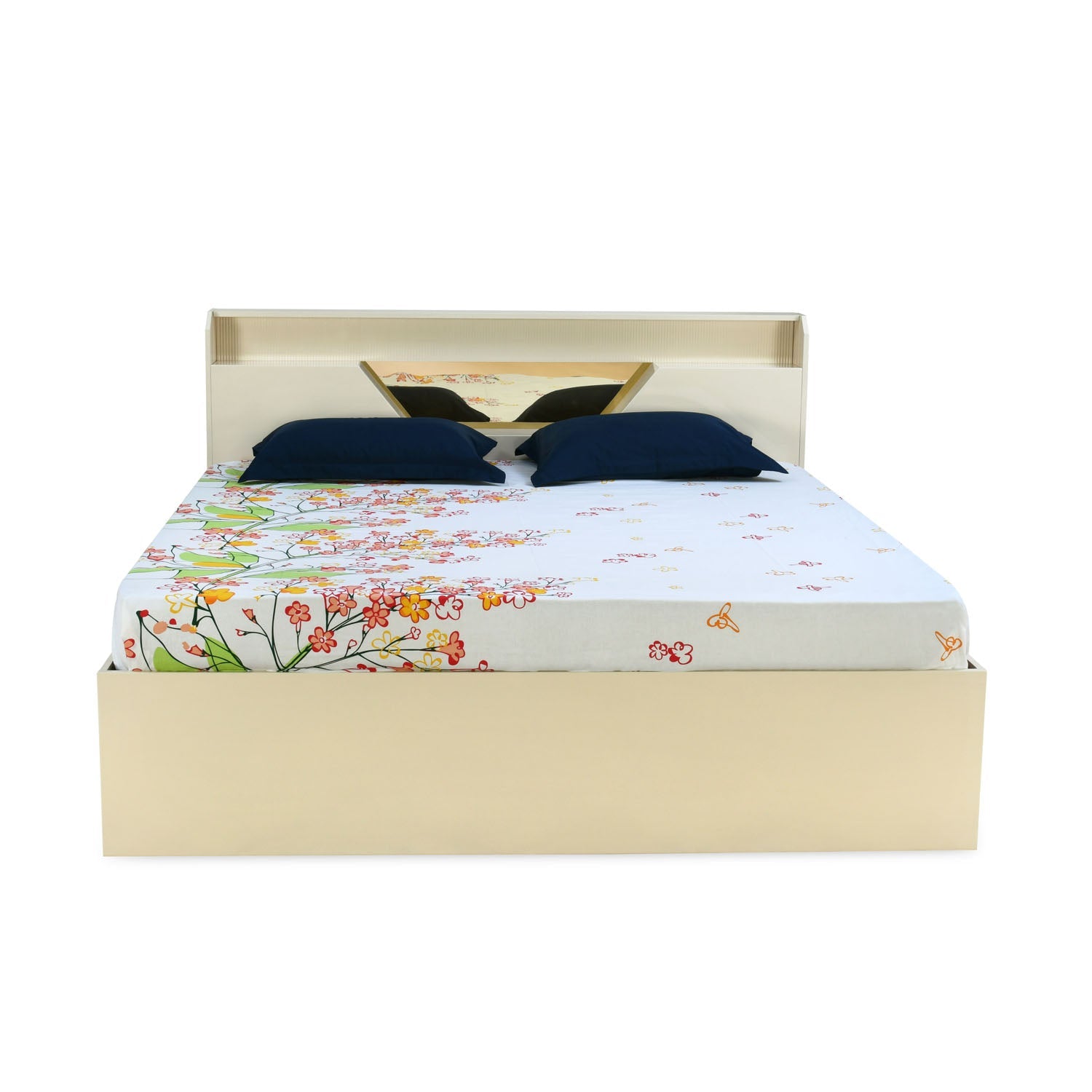 Nilkamal Mirage King Bed with Hydraulic Storage (Ivory)