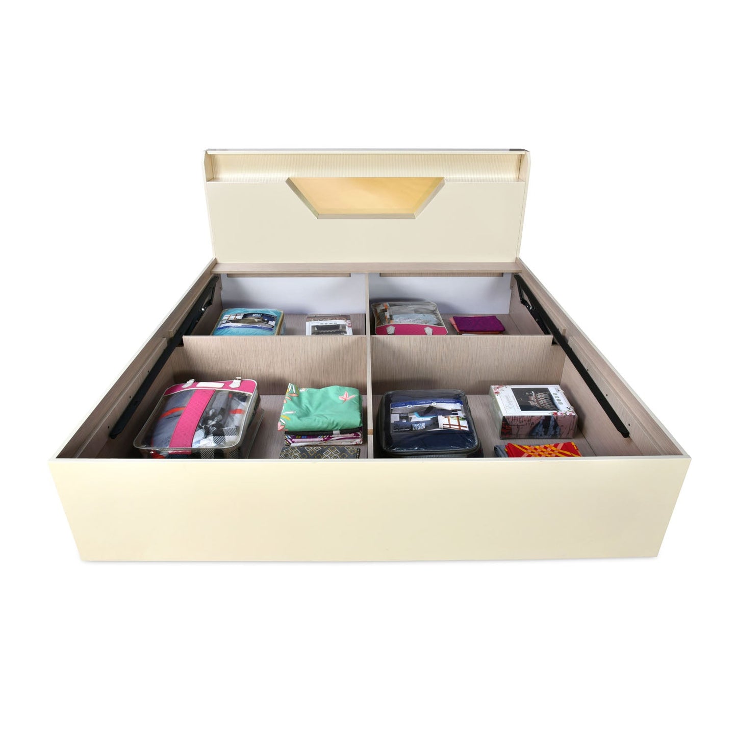 Nilkamal Mirage King Bed with Hydraulic Storage (Ivory)