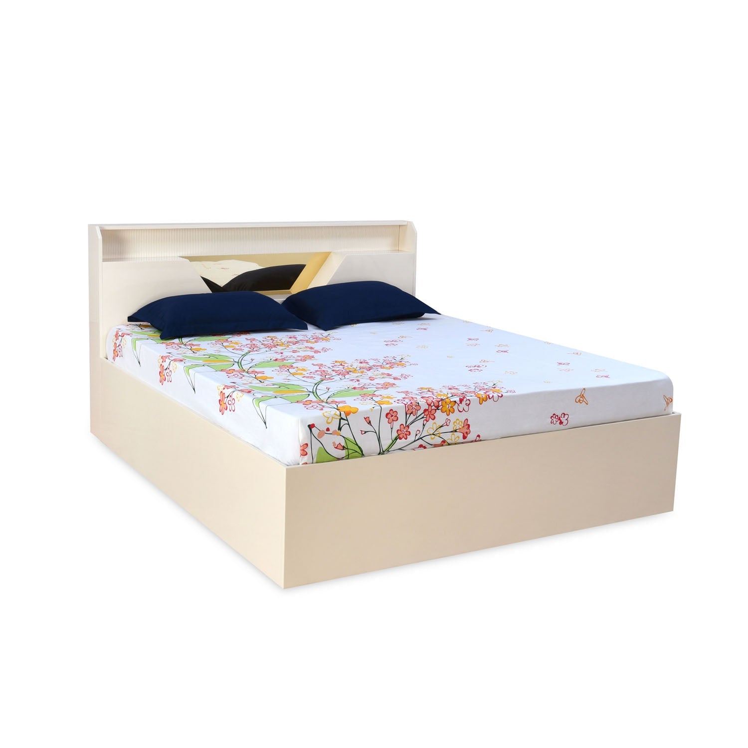 Nilkamal Mirage Queen Bed with Hydraulic Storage (Ivory)
