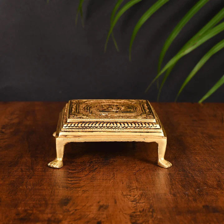 Brass Pooja Chowki (2 Inch)