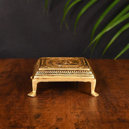 Brass Pooja Chowki (2 Inch)