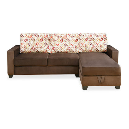 Nilkamal Marigold Velvet Fabric Lounger Sofa (Choco Brown)