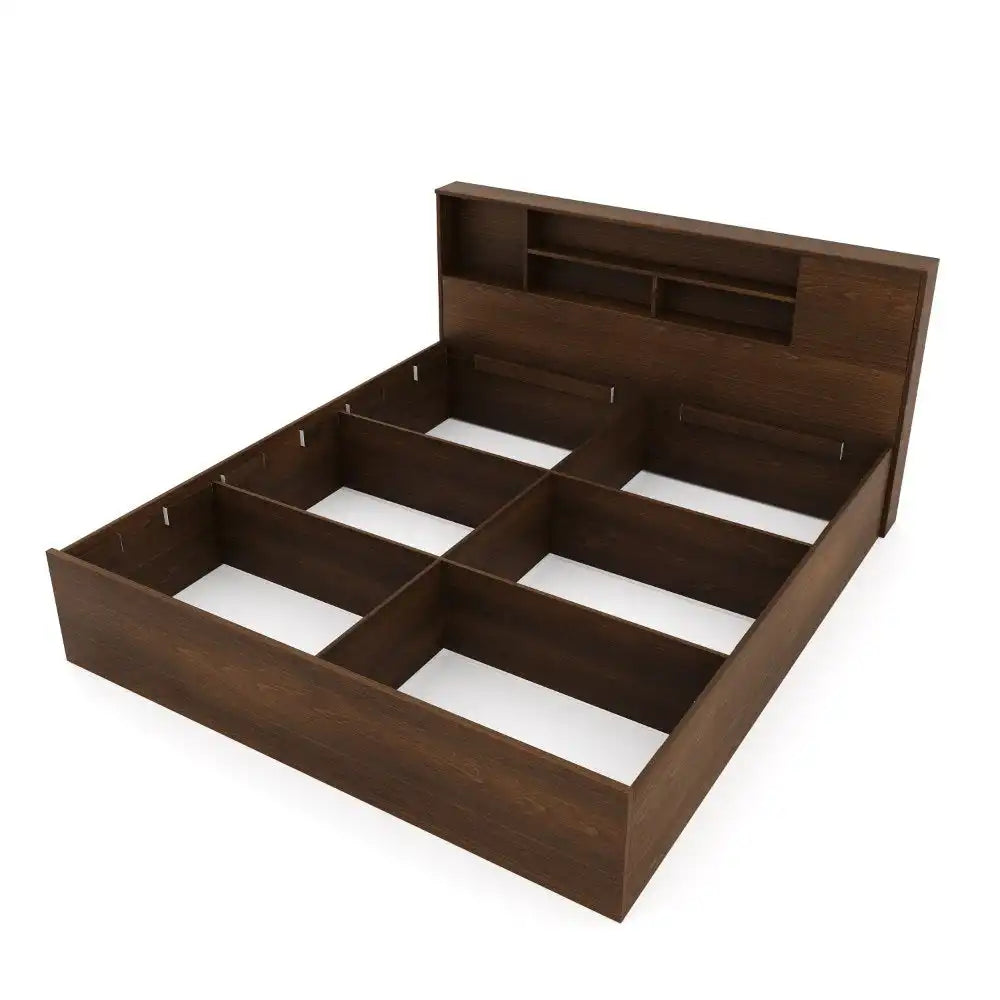 Nilkamal Mozart King Bed With Storage (Walnut)