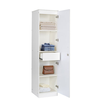 Nilkamal Marbito 1 Door Wardrobe With Mirror (White)