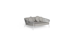 Woonder Outdoor Poolside Sunbed With Cushion Daybed (Grey) Braided & Rope