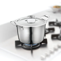 Stainless Steel Triply Bharat Hammered Casserole in Taper Shape