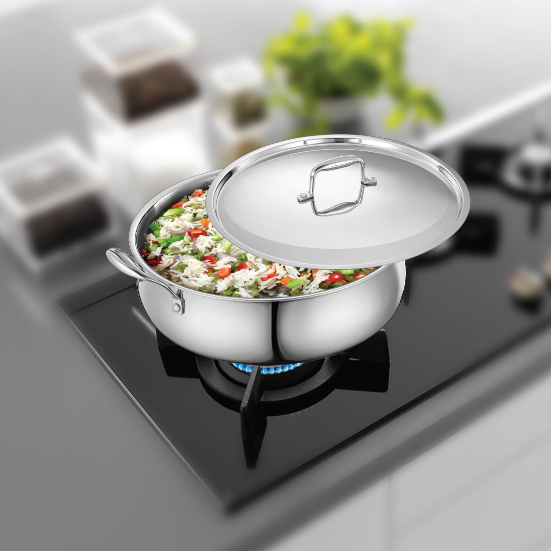 Stainless Steel Triply Bharat Biryani Handi with Lid