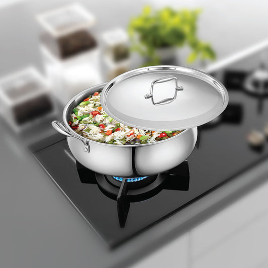 Stainless Steel Triply Bharat Biryani Handi with Lid