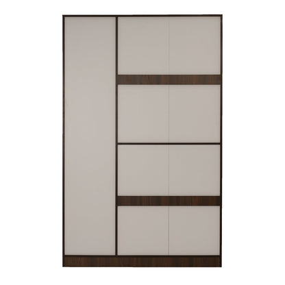 Nilkamal Mozart 3 Door Mirror Wardrobe (Walnut / White)