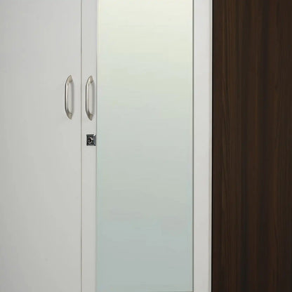 Nilkamal Mozart 4 Door Mirror Wardrobe (Walnut / White)