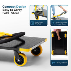 Corvids 600 Kg Heavy-Duty Folding Metal Hand Platform Trolley/Truck-5