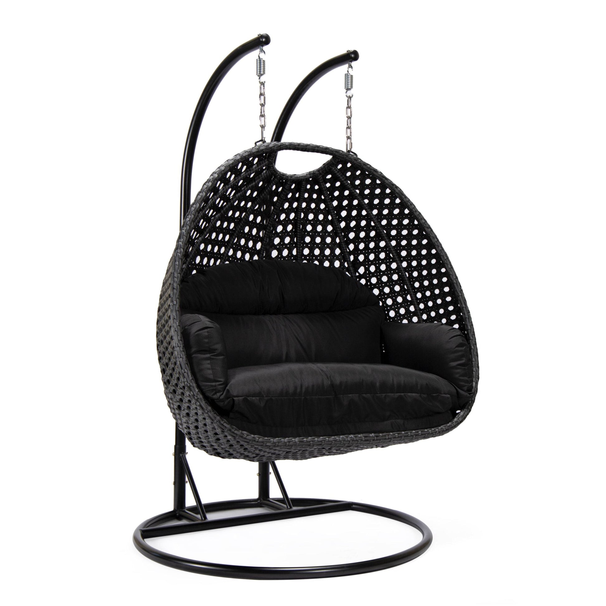 Fino Double Seater Hanging Swing With Stand For Balcony , Garden Swing (Dark Grey)