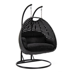 Fino Double Seater Hanging Swing With Stand For Balcony , Garden Swing (Dark Grey)