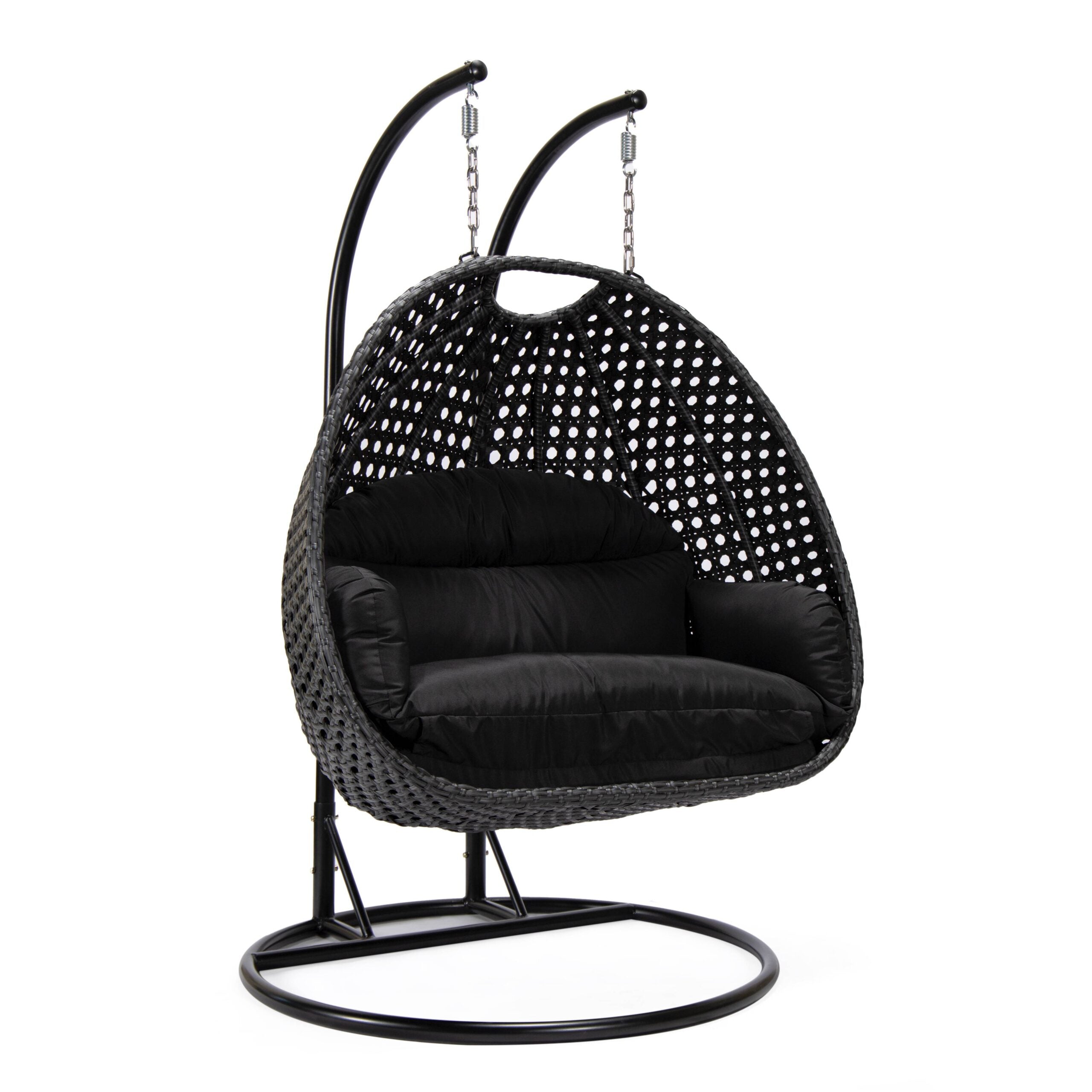 Fino Double Seater Hanging Swing With Stand For Balcony , Garden Swing (Dark Grey)