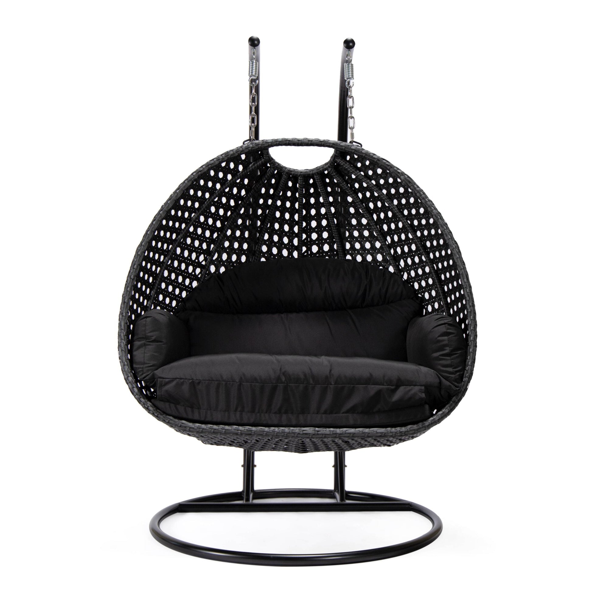 Fino Double Seater Hanging Swing With Stand For Balcony , Garden Swing (Dark Grey)