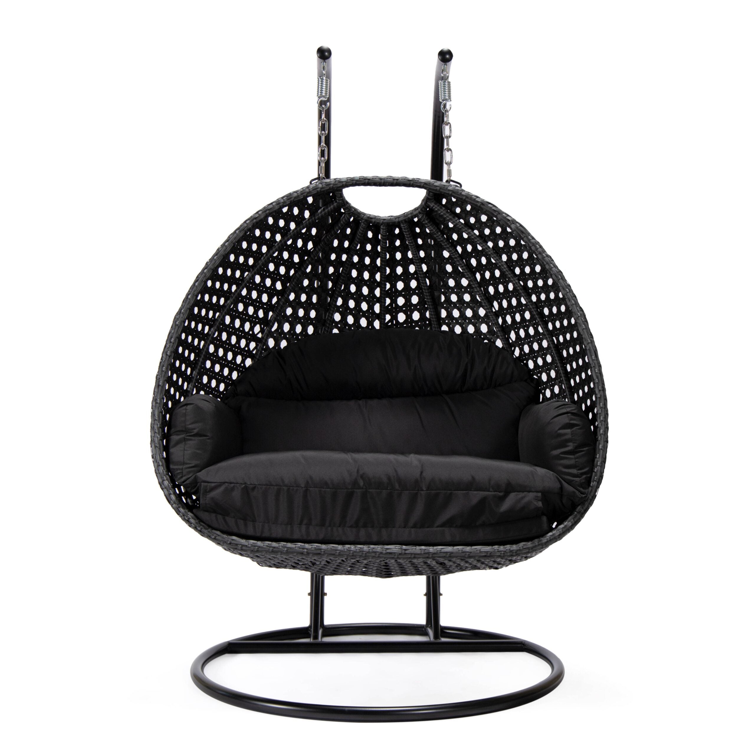 Fino Double Seater Hanging Swing With Stand For Balcony , Garden Swing (Dark Grey)