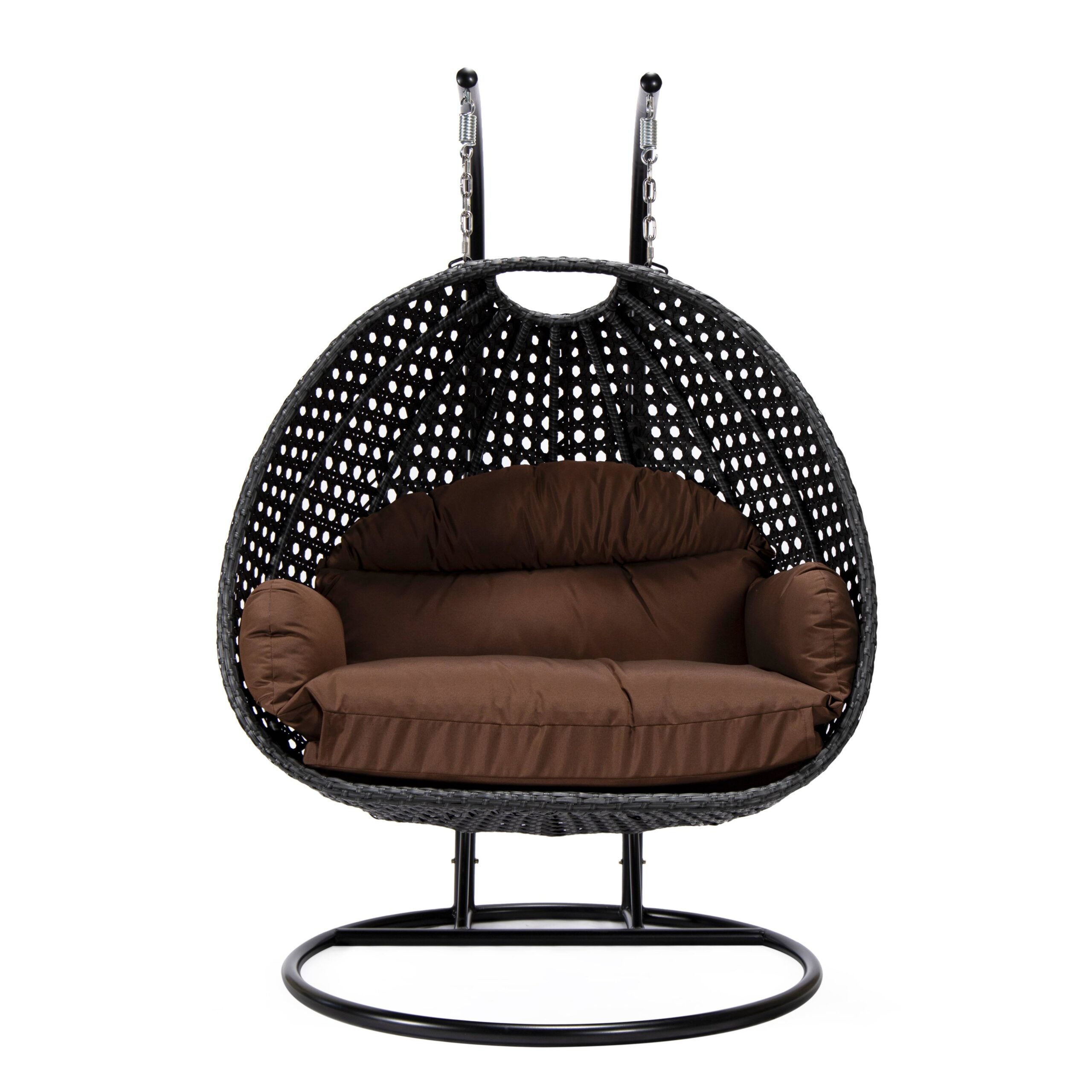 Fino Double Seater Hanging Swing With Stand For Balcony , Garden Swing (Dark Grey)