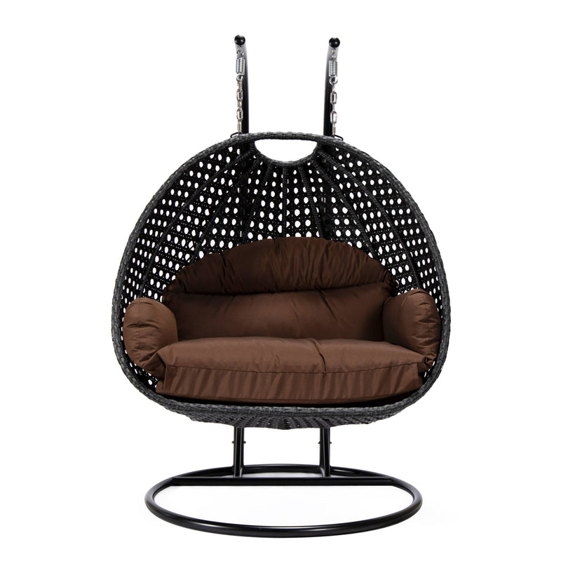 Fino Double Seater Hanging Swing With Stand For Balcony , Garden Swing (Dark Grey)