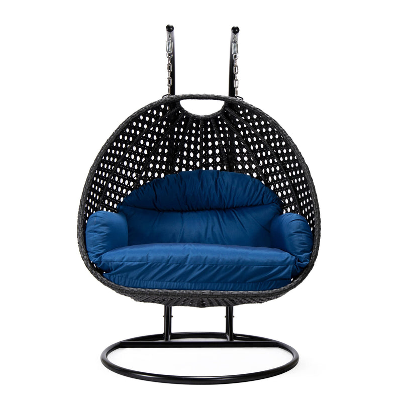 Fino Double Seater Hanging Swing With Stand For Balcony , Garden Swing (Dark Grey)