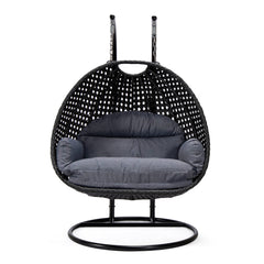 Fino Double Seater Hanging Swing With Stand For Balcony , Garden Swing (Dark Grey)