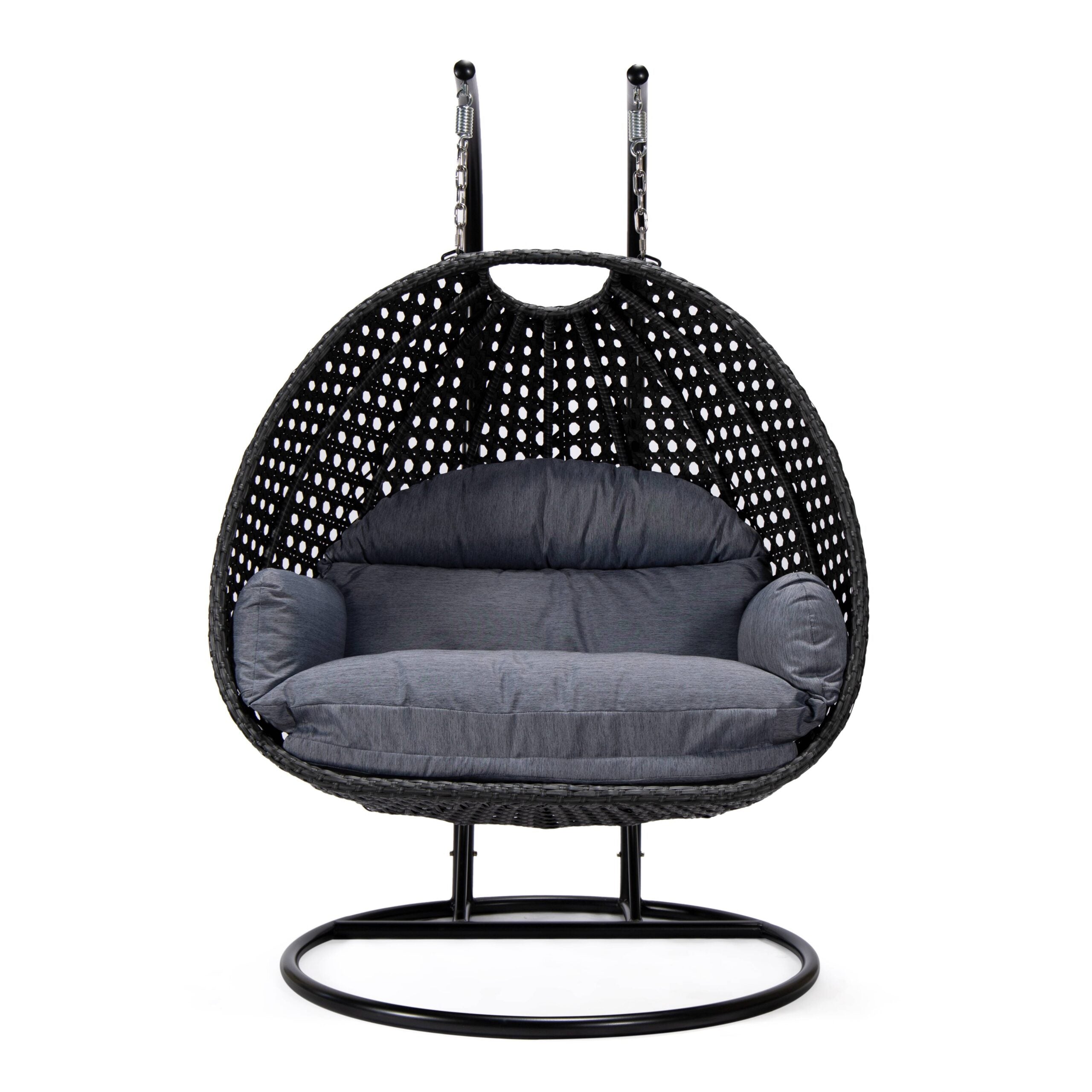 Fino Double Seater Hanging Swing With Stand For Balcony , Garden Swing (Dark Grey)