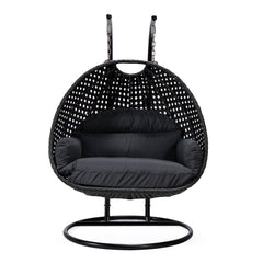 Fino Double Seater Hanging Swing With Stand For Balcony , Garden Swing (Dark Grey)