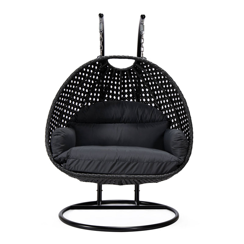 Fino Double Seater Hanging Swing With Stand For Balcony , Garden Swing (Dark Grey)
