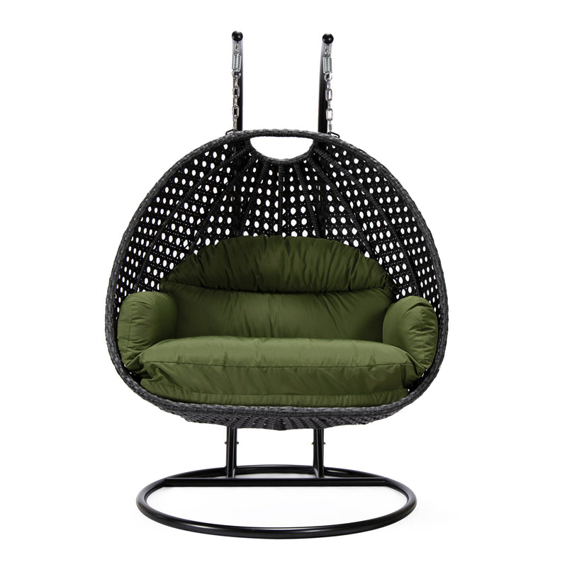 Fino Double Seater Hanging Swing With Stand For Balcony , Garden Swing (Dark Grey)