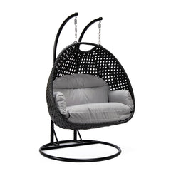 Fino Double Seater Hanging Swing With Stand For Balcony , Garden Swing (Dark Grey)
