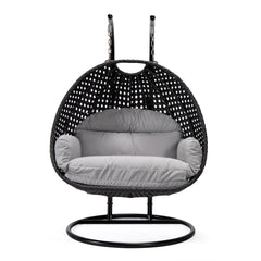 Fino Double Seater Hanging Swing With Stand For Balcony , Garden Swing (Dark Grey)