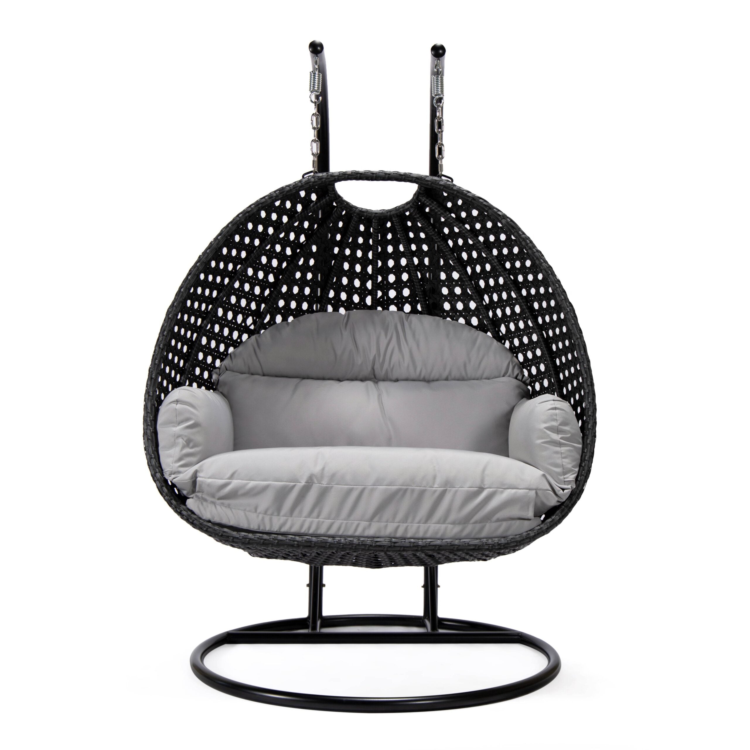 Fino Double Seater Hanging Swing With Stand For Balcony , Garden Swing (Dark Grey)