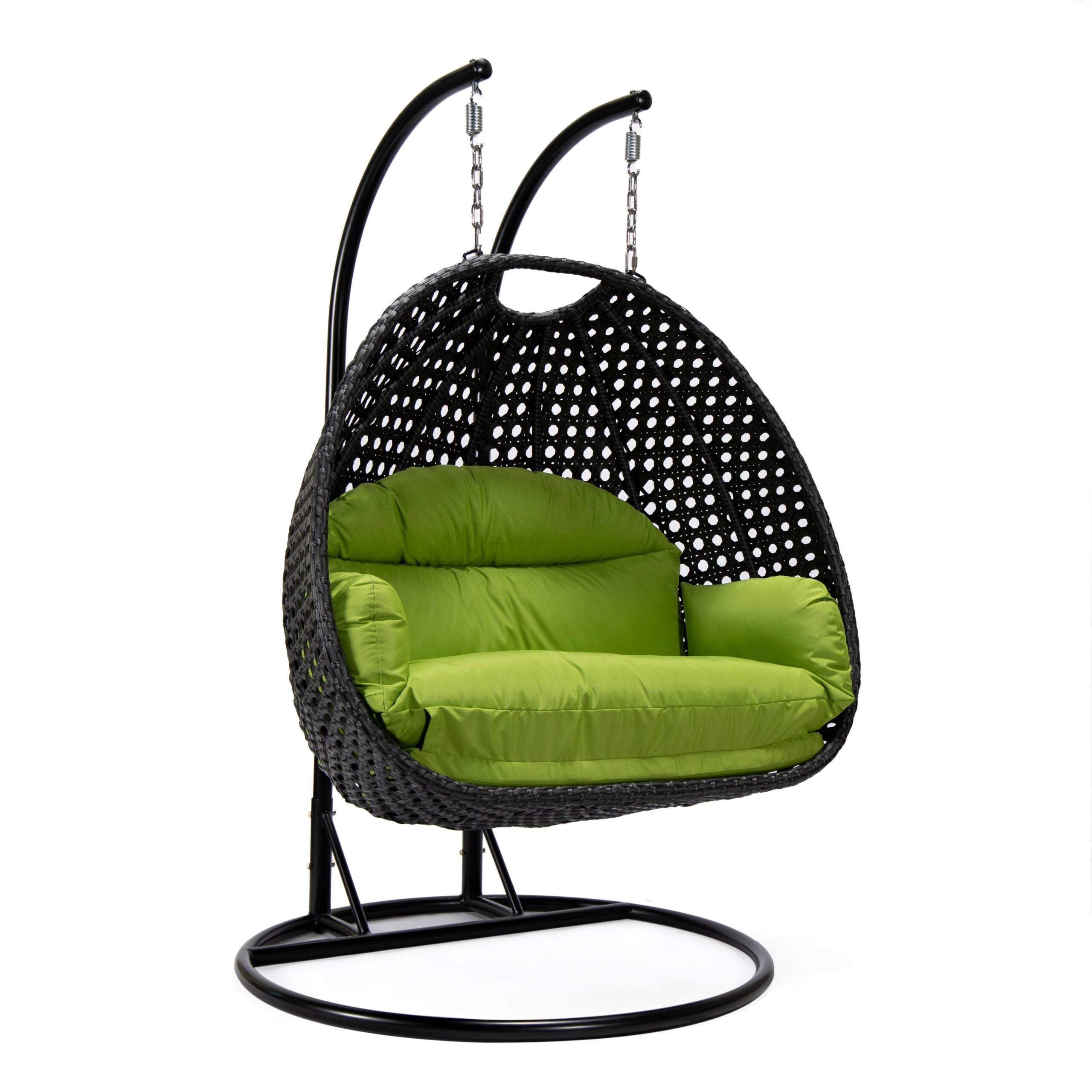 Fino Double Seater Hanging Swing With Stand For Balcony , Garden Swing (Dark Grey)